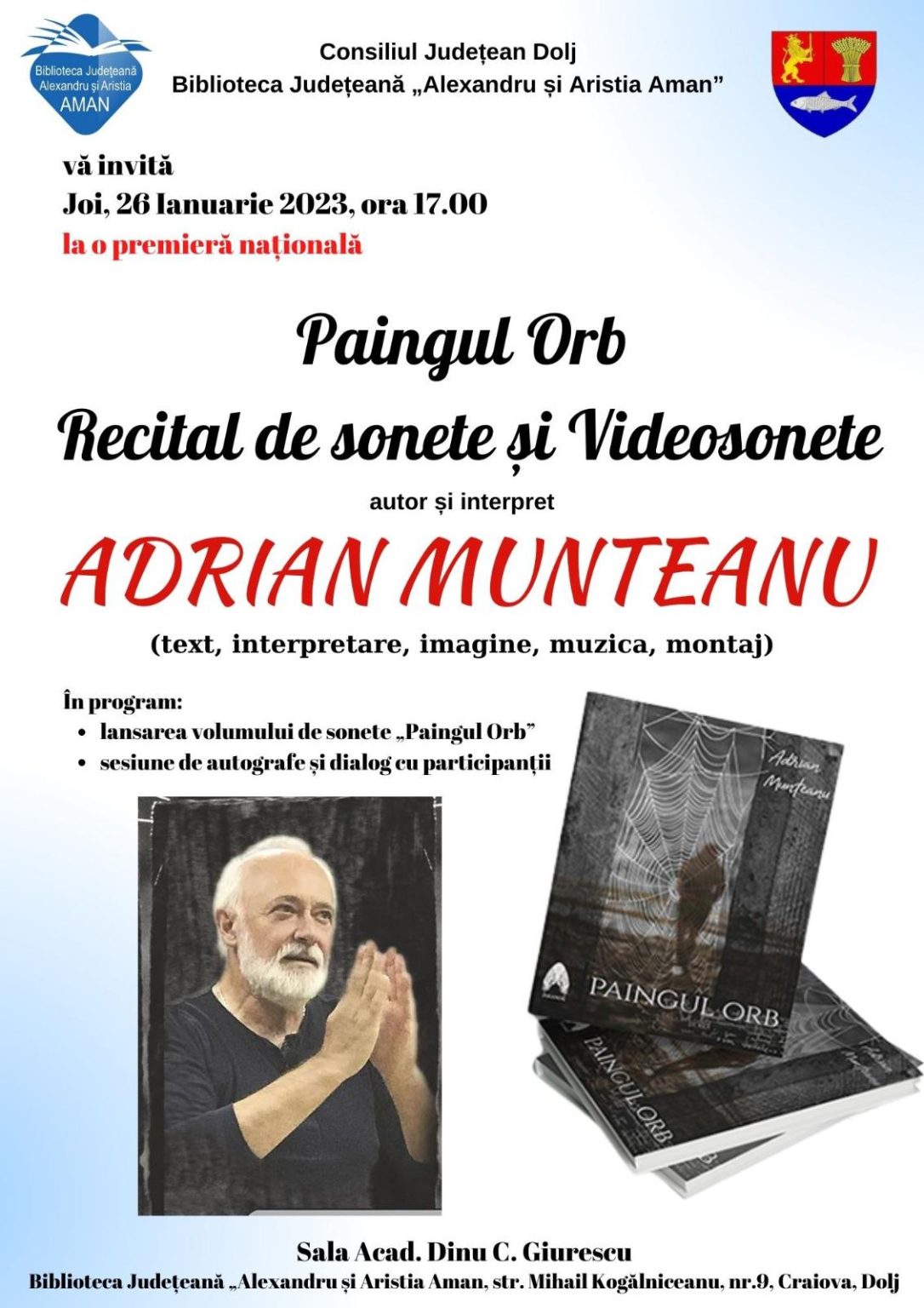 afis lansare de carte 26 ianuarie - Jurnalul Olteniei – Știri din Craiova și Oltenia