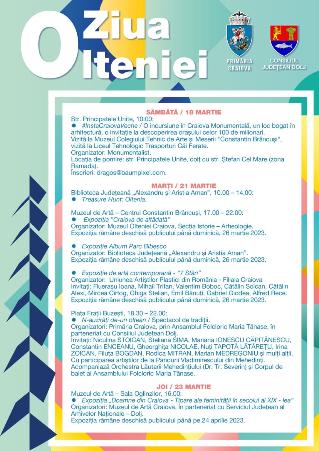 program Ziua Olteniei Craiova 2023 (1) - Jurnalul Olteniei – Știri din Craiova și Oltenia