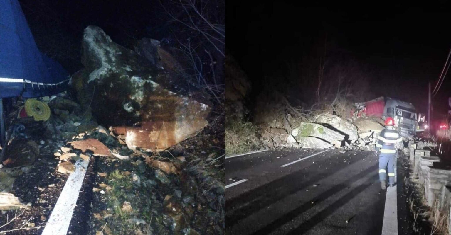 tir sub stanci pe dn 7 - Jurnalul Olteniei – Știri din Craiova și Oltenia