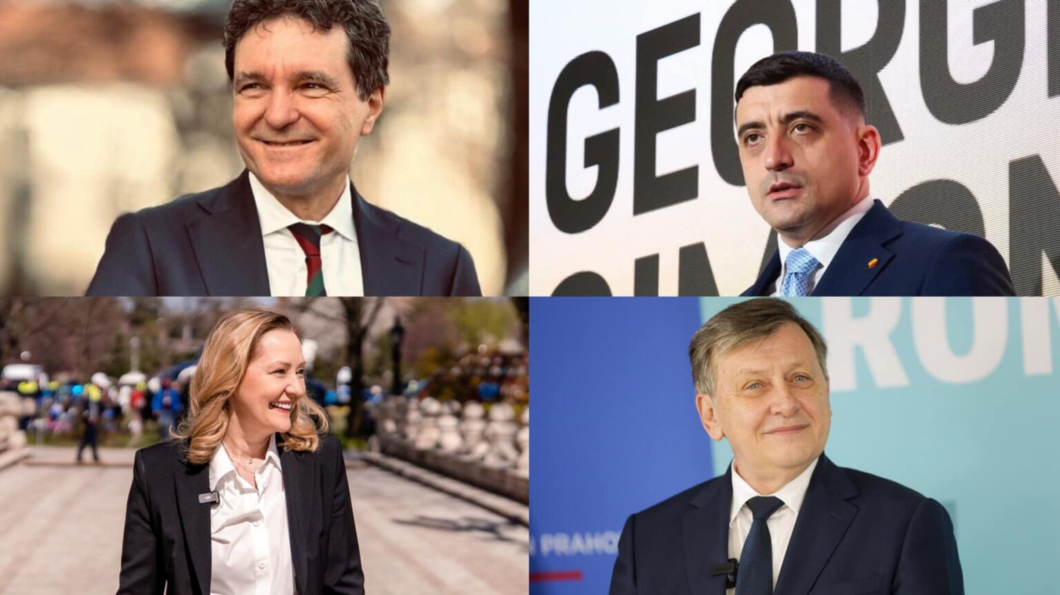 Foto: Facebook/ Nicușor Dan, George Simion, Elena Lasconi, Crin Antonescu. Colaj: Jurnalulolteniei.ro