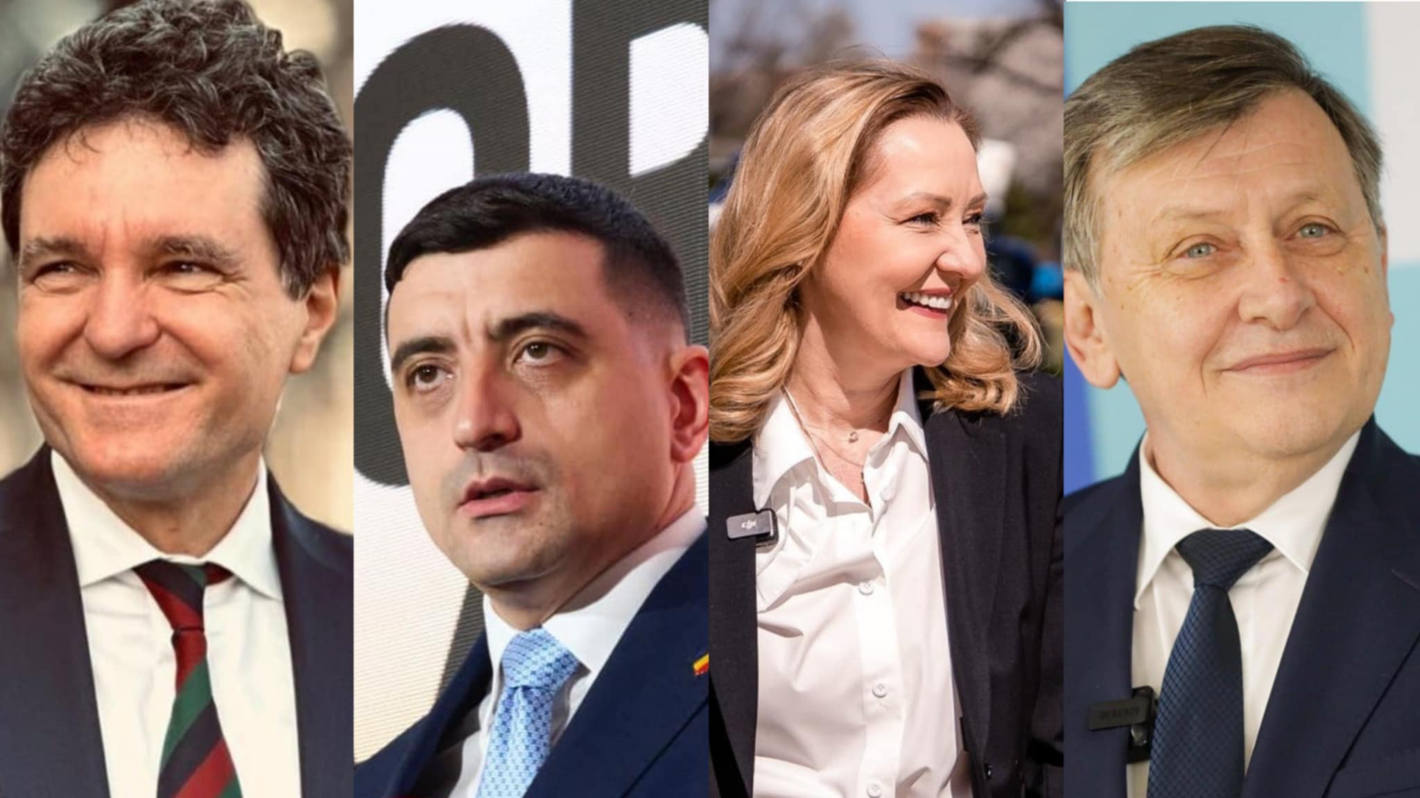 Foto: Facebook/ Nicușor Dan, George Simion, Elena Lasconi, Crin Antonescu/ Colaj: Jurnalul Olteniei