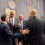 Premierul Albaniei, Edi Rama, președintele Azerbaidjanului, Ilham Aliev, și președintele francez, Emmanuel Macron, la summitul liderilor europeni de la Copenhaga. Foto: Facebook/ Ilham Aliyev
