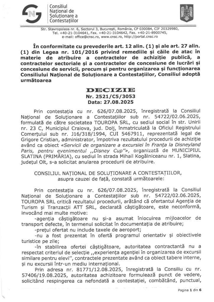 Decizie CNSC-1 - Jurnalul Olteniei – Știri din Craiova și Oltenia
