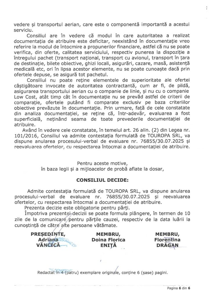 Decizie CNSC-6 - Jurnalul Olteniei – Știri din Craiova și Oltenia