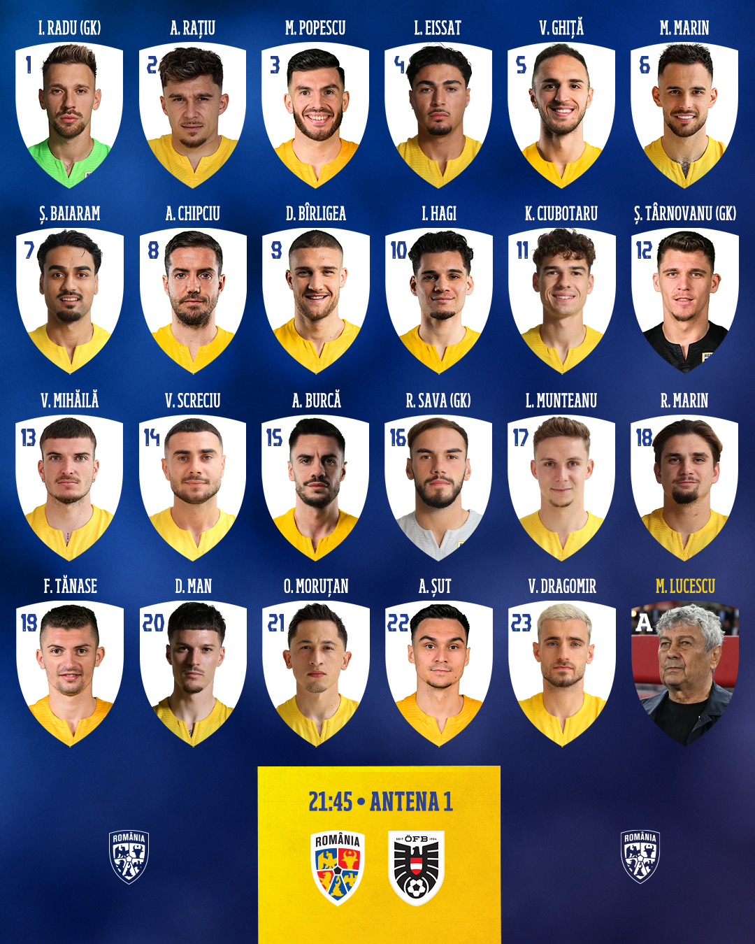 ro austria echipa de start - Preliminariile CM 2026: România - Austria 1-0
