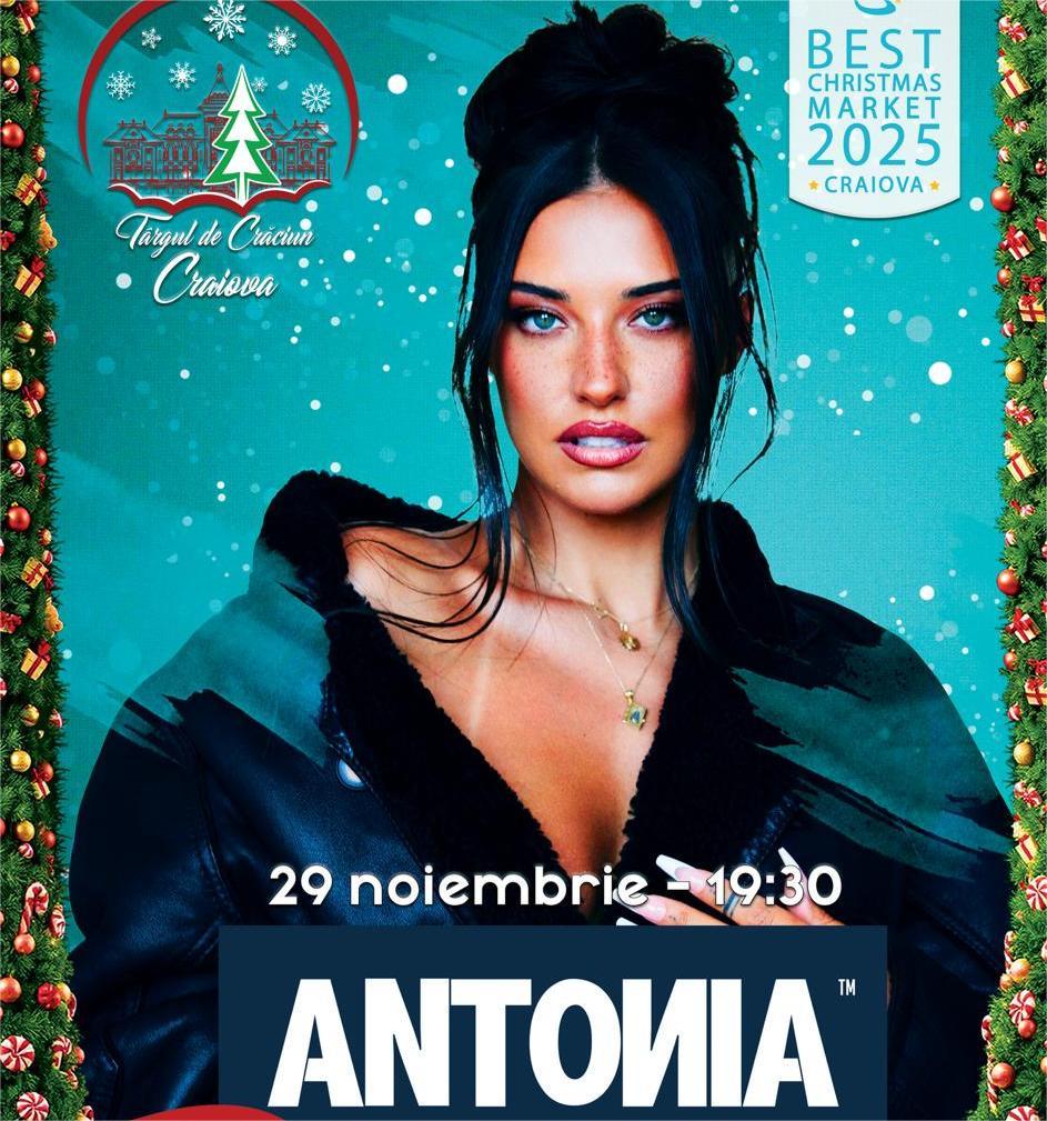 Antonia cântă la Târgul de Crăciun. Foto: Facebook/ Primaria Municipiului Craiova