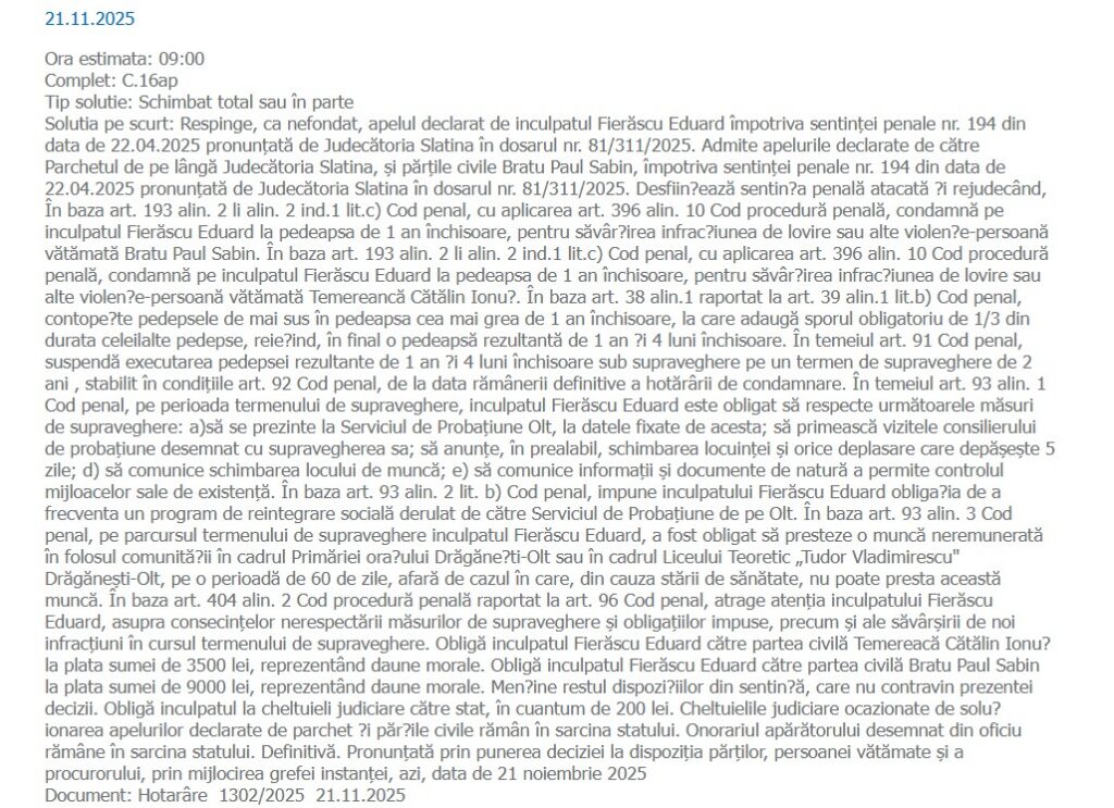 decizie eduard fierascu WhatsApp Image 2025-11-21 at 181058 - Jurnalul Olteniei – Știri din Craiova și Oltenia