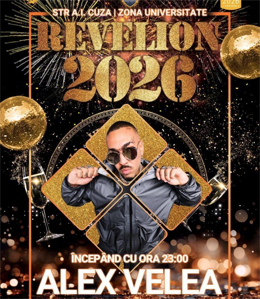 Revelion 2026 la Craiova: Alex Velea și show piromuzical