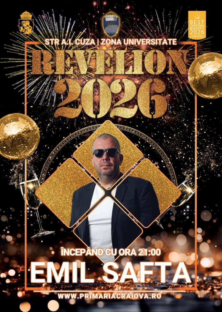 Revelion 2026 la Craiova: Alex Velea și show piromuzical
