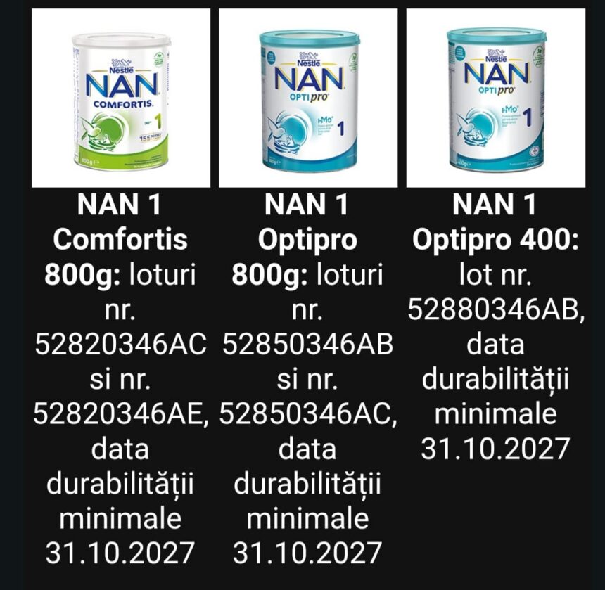 Alertă alimentară: Lapte NAN Nestlé retras urgent din magazine