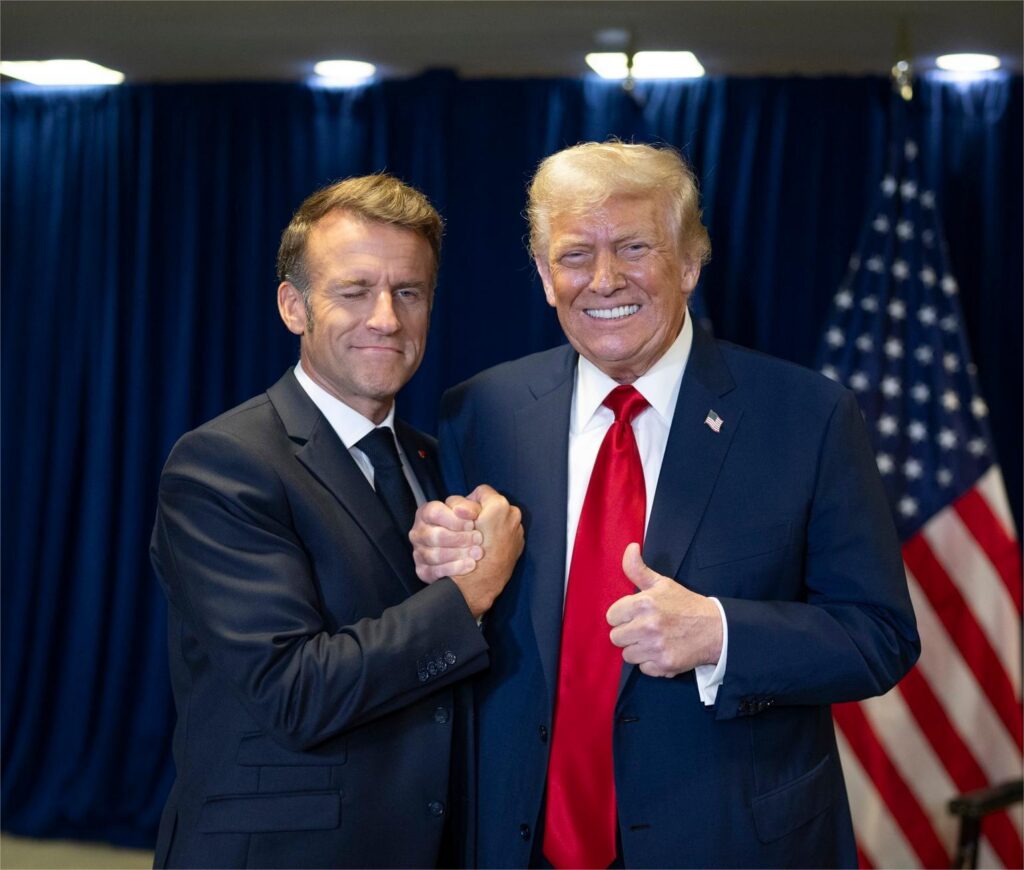 Emmanuel Macron și Donald Trump. Foto: Facebook/ The White House