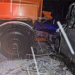 Accident între un microbuz și un utilaj, în Mehedinți