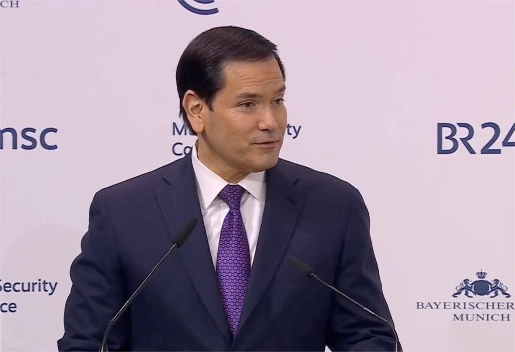 Marco Rubio la München: SUA rămâne „copilul Europei”. Foto: Captură video - Jurnalul Olteniei – Știri din Craiova și Oltenia Marco Rubio la München: SUA rămâne „copilul Europei”. Foto: Captură video