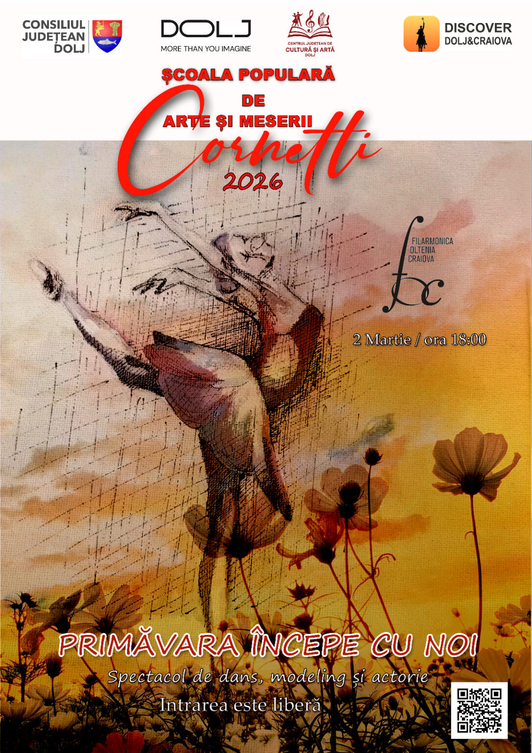 Afiș Spectacol PRIMĂVARA ÎNCEPE CU NOI - Jurnalul Olteniei – Știri din Craiova și Oltenia CJCA Dolj: Primăvara începe cu noi, la Filarmonica Oltenia