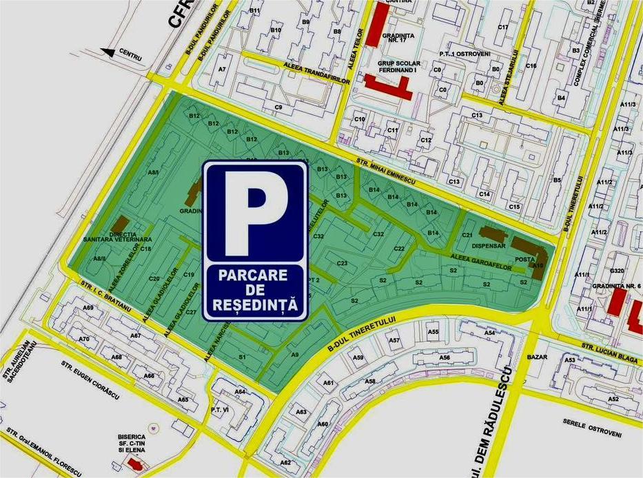 Parcare de reședință, în Ostroveni