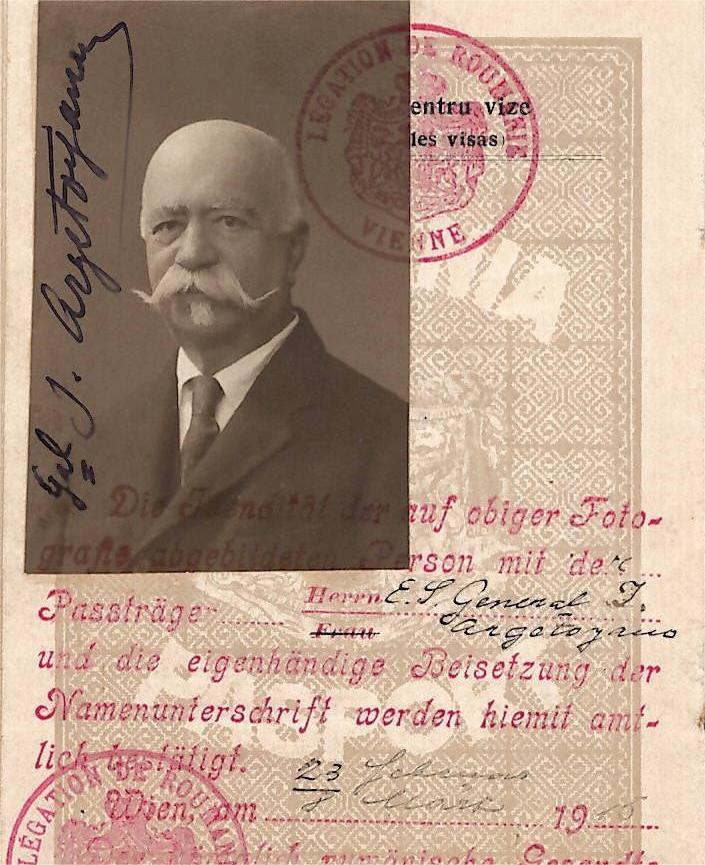 Pașaport istoric emis de Prefectura Dolj în 1914. Foto: Arhivele Nationale ale Romaniei