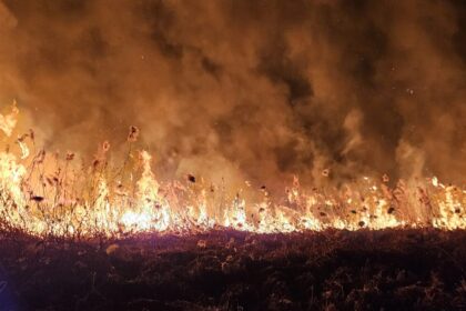 Salvatorii vâlceni luptă cu flăcările – avertisment public