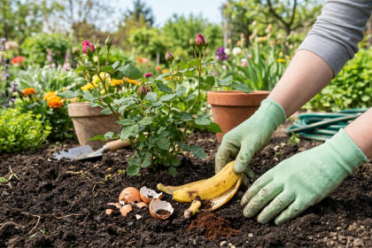 Cojile de banane în grădină: Trucul pentru flori superbe