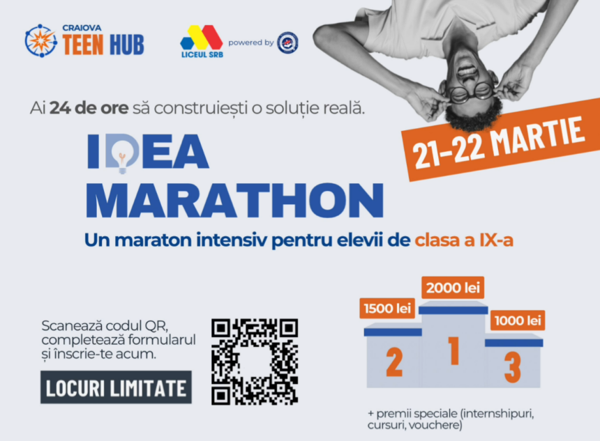 CRAIOVA TEEN HUB – IDEA MARATHON: 24 DE ORE DE INSPIRAȚIE ȘI INOVAȚIE PENTRU ELEVII DIN CRAIOVA