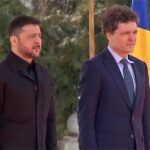 Volodimir Zelenski la București. Foto: captură video