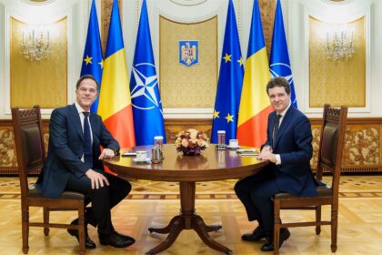 Nicușor Dan și Mark Rutte, întâlnire crucială la NATO. Foto: presidency.ro