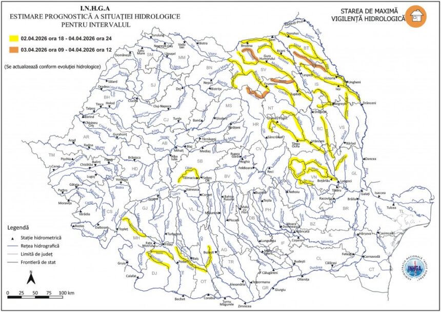 Cod galben de inundații pe râurile din Oltenia