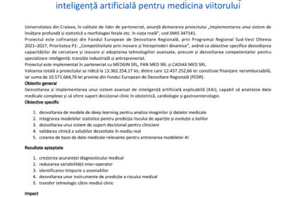Press release page header with EU flag, Romanian logos, and Regio logo; title 'Comunicat de presă' and Romanian body text visible at top of document.