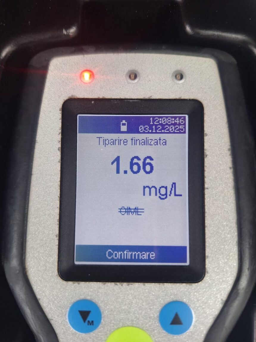 Gorj: Șofer cu alcoolemie record, reținut de poliție
