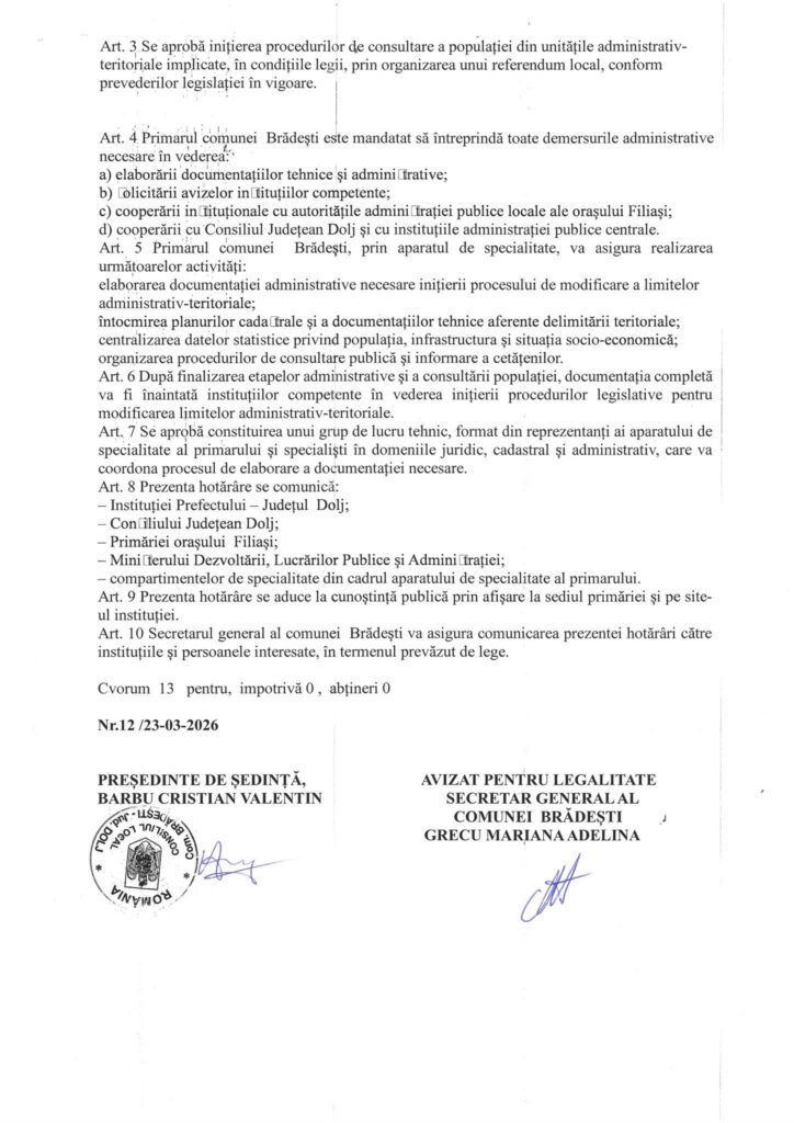 document 2 Alipirea satului Răcarii de Sus la comuna Brădeşti aprobată - Jurnalul Olteniei – Știri din Craiova și Oltenia