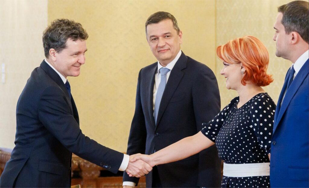 Primarul Craiovei, Olguța Vasilescu, și președintele Nicușor Dan. Foto: presidency.ro