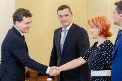 Primarul Craiovei, Olguța Vasilescu, și președintele Nicușor Dan. Foto: presidency.ro