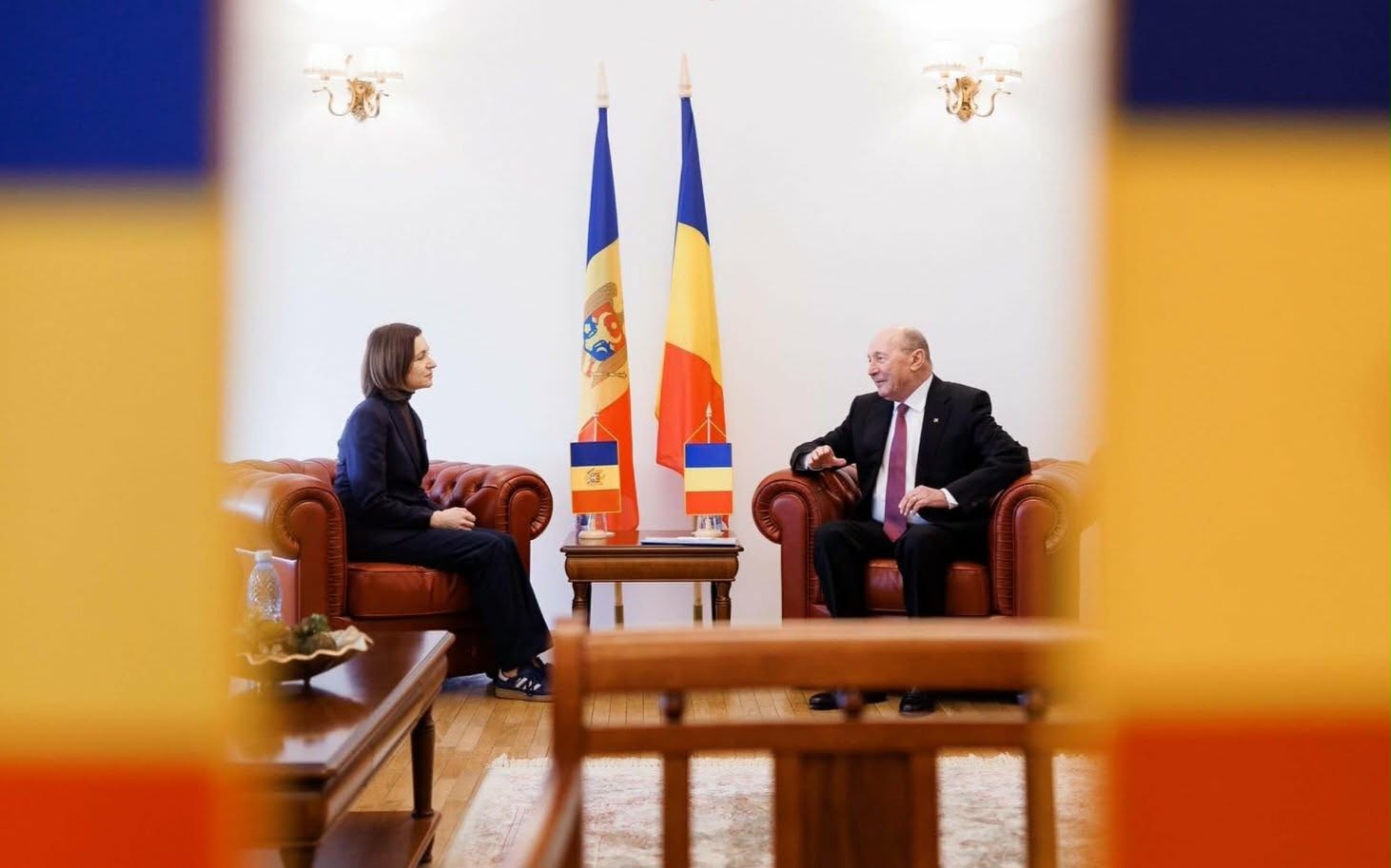 Traian Băsescu, alături de Maia Sandu. Foto: Facebook