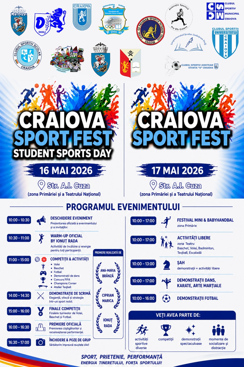 UCv organizează „Student Sports Day”, în cadrul Craiova Sport Fest 2026