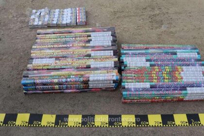 Captură în Dolj: Sute de materiale pirotehnice, confiscate. Foto: Poliția de Frontieră
