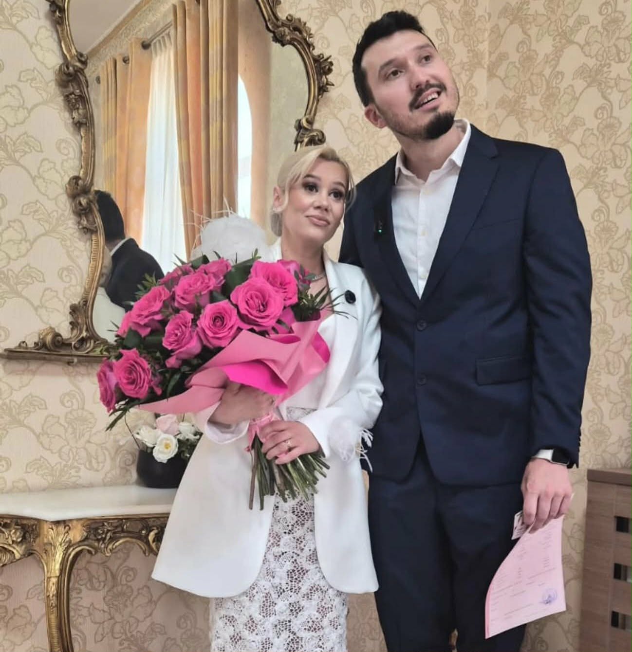 Anisia Gafton și Florin Serghei s-au căsătorit. Foto: Facebook