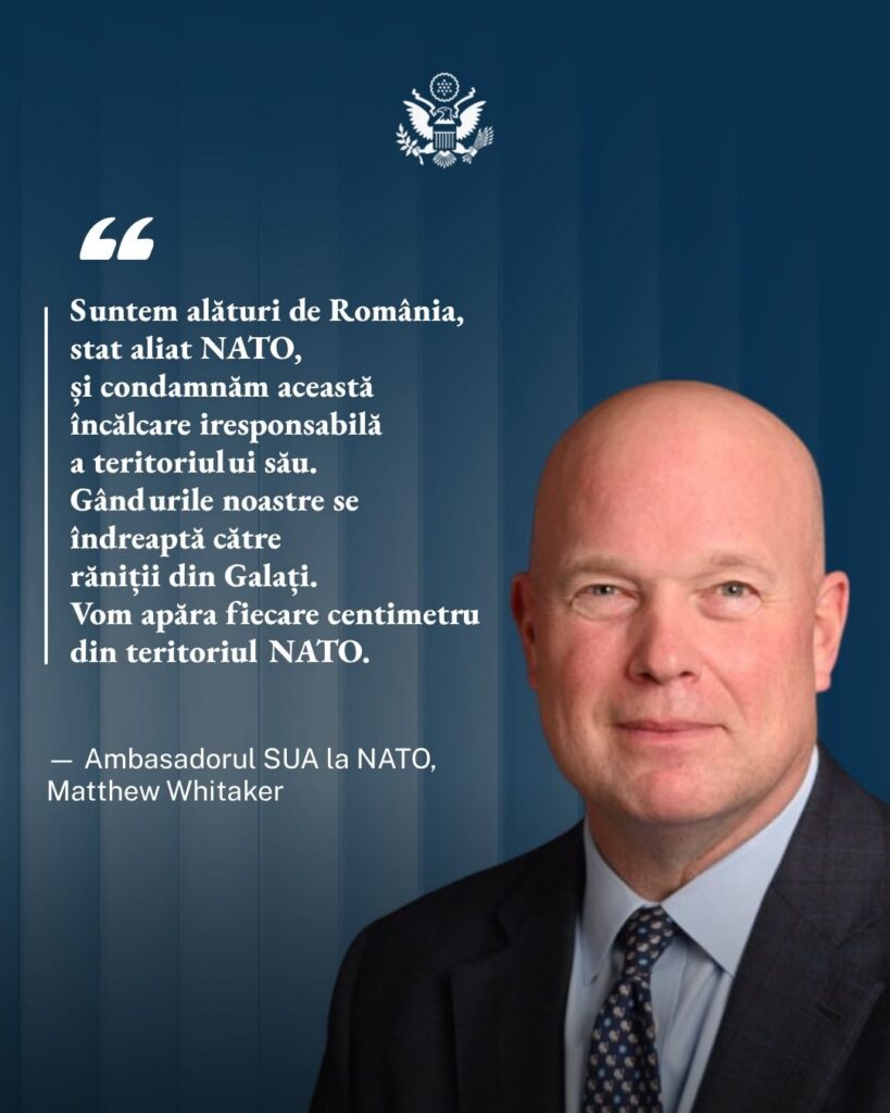 SUA reacționează după atacul cu dronă de la Galați