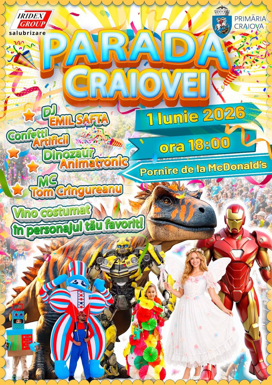 Craiova sărbătorește 1 iunie cu parade și spectacole