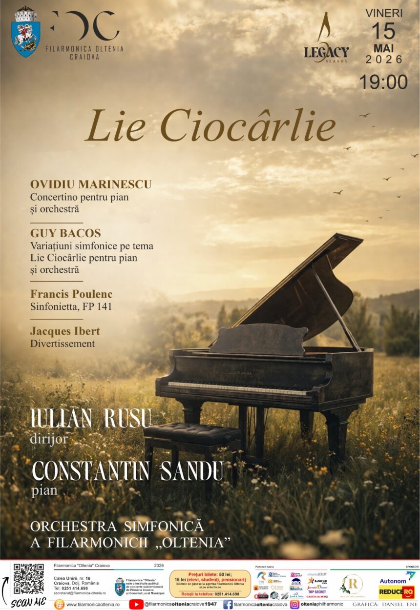 „Lie Ciocârlie” – Când spiritul parizian întâlnește virtuozitatea românească la Filarmonica „Oltenia” Craiova