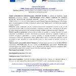Official press release header featuring EU and Romanian logos and Romanian text about PNRR project.