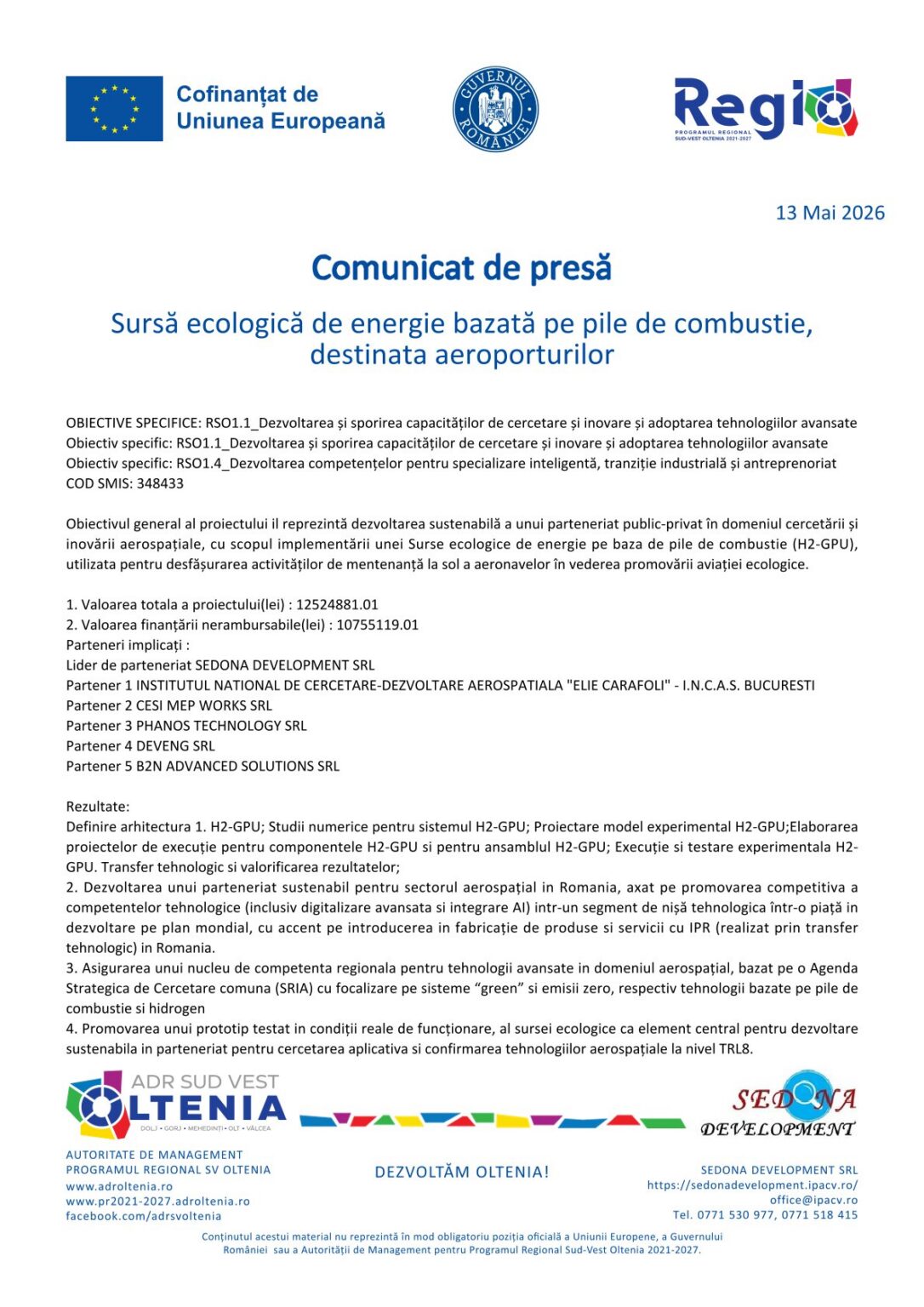 Sursă ecologică de energie bazată pe pile de combustie, destinata aeroporturilor