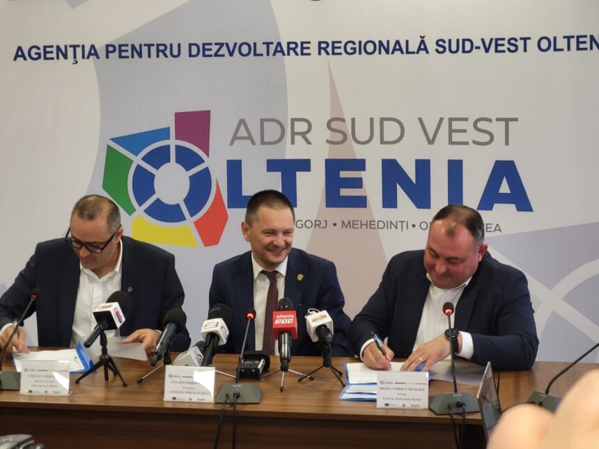 Trei contracte de finanțare pentru investiții în infrastructura educațională din Băilești semnate la sediul ADR Sud-Vest Oltenia