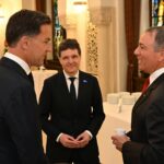 Darryl Nirenberg, ambasadorul SUA în România, Mark Rutte, secretarul general al NATO și Nicușor Dan, la Summitul B9