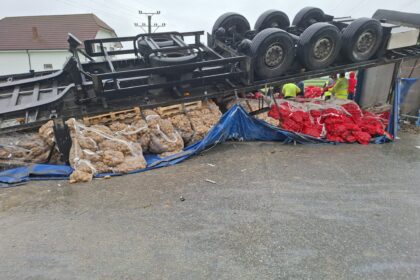 Accident în Gorj: șofer de tir decedat la Țânțăreni