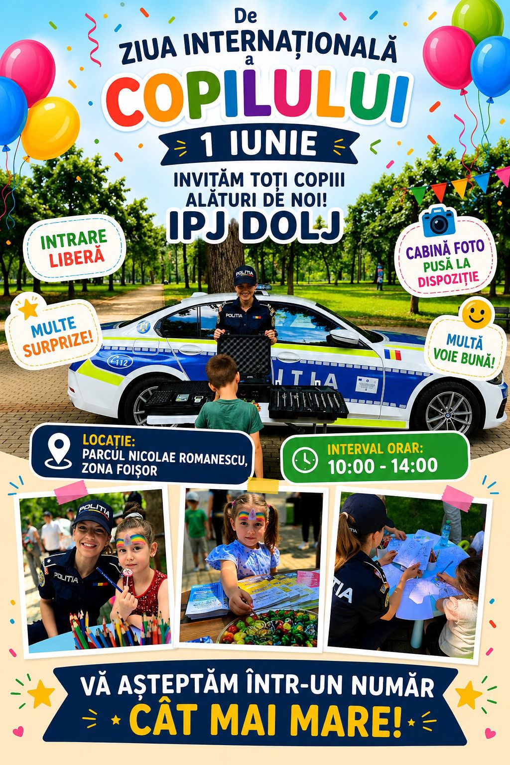Polițiștii din Craiova sărbătoresc Ziua Copilului - Jurnalul Olteniei – Știri din Craiova și Oltenia Polițiștii din Craiova sărbătoresc Ziua Copilului