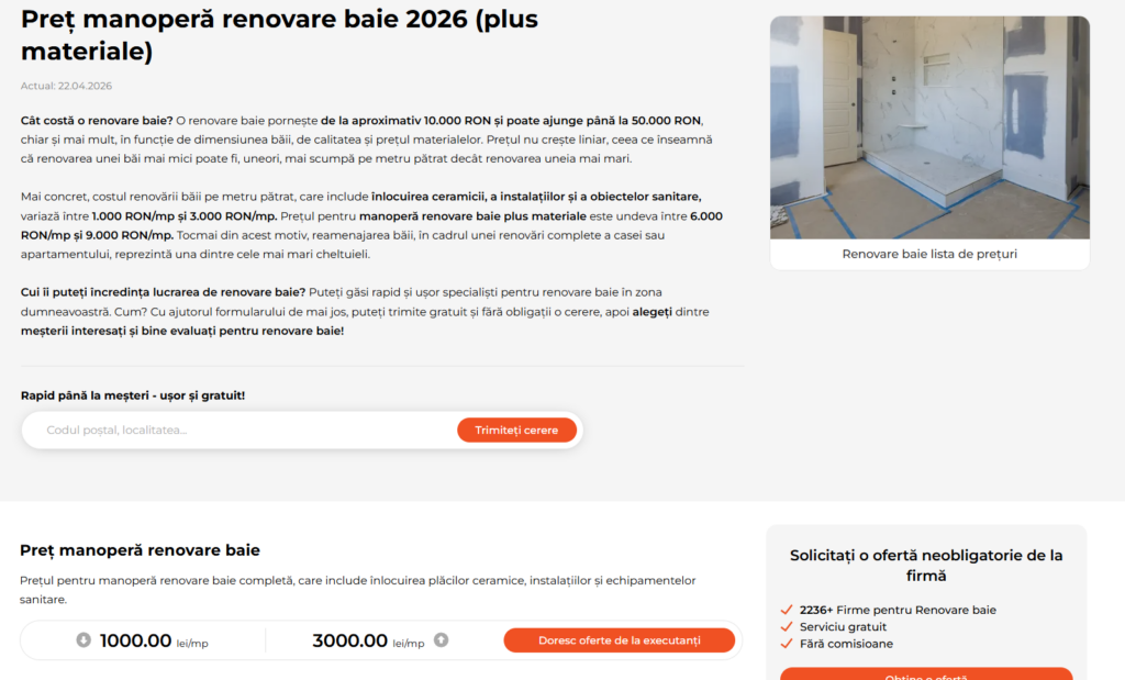 calculator-daibau-preturi-renovare-baie - Jurnalul Olteniei – Știri din Craiova și Oltenia Thumbnail of a bathroom under renovation with exposed walls and taped flooring, labeled'Renovare baie lista de prețuri'