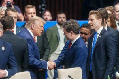 Nicușor Dan și Donald Trump, la summitul NATO de la Haga din iunie 2025. Foto: presidency.ro