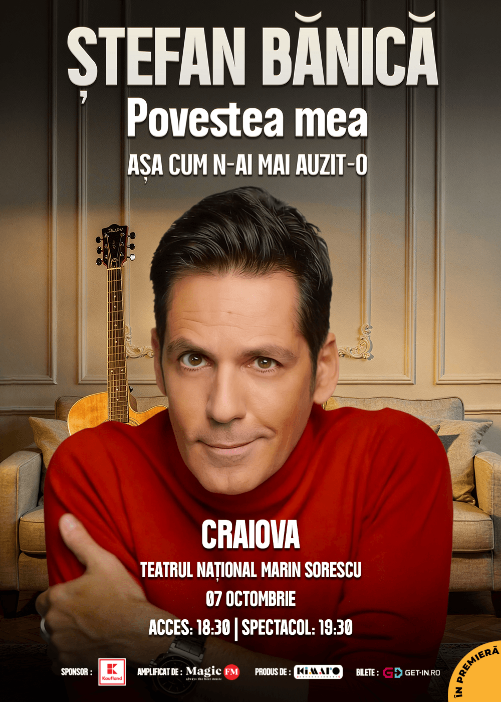 Ștefan Bănică vine la Craiova cu un spectacol în premieră