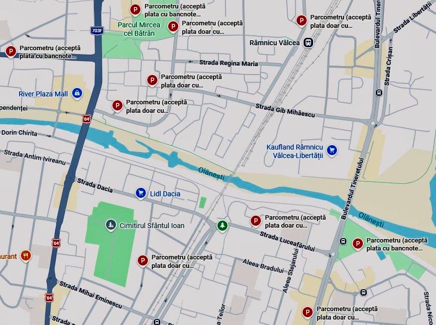 Râmnicu Vâlcea: Parcometrele apar acum și pe Google Maps