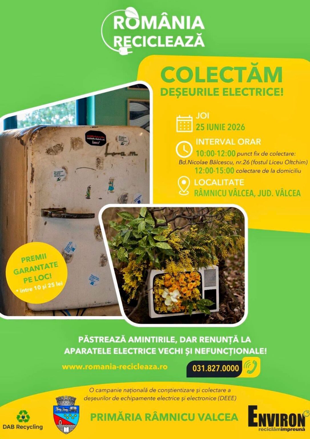 Râmnicu Vâlcea: campanie de colectare a deșeurilor DEEE