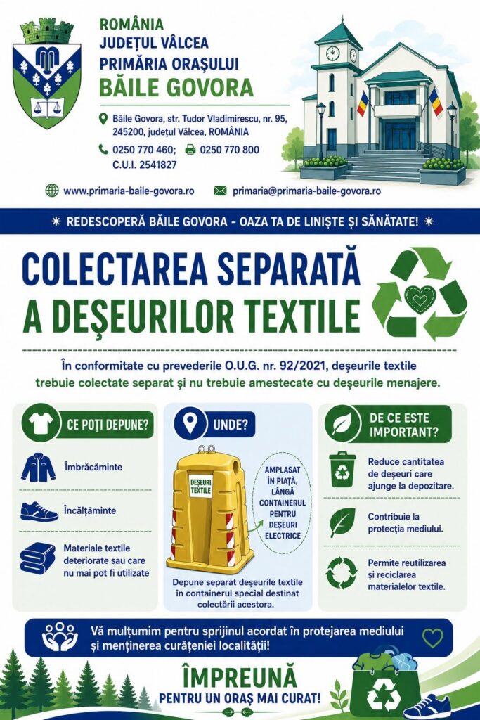 Băile Govora: apel important pentru un oraș mai curat